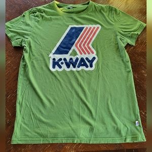 K-WAY green t shirt mens / unisex "medium" runs a hair small